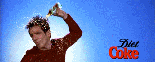 Ben Stiller Drenched In Diet Coke GIF