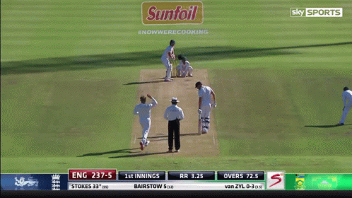 Ben Stokes Sliding Ball GIF