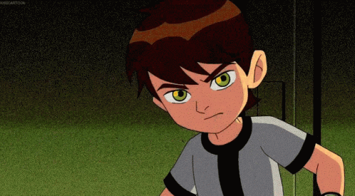Ben Tennyson From Ben 10 Is Shown In A Cartoon Looking Angry GIF
