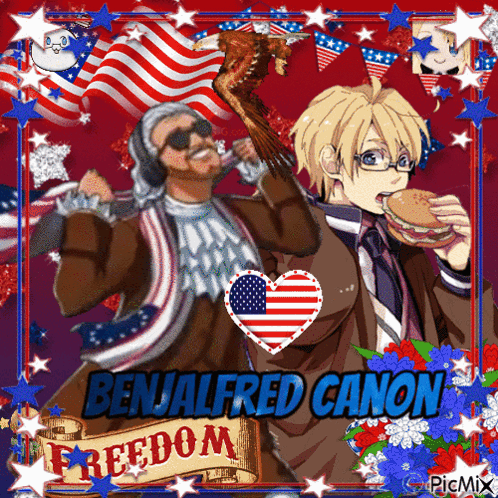 Benalfred Canon Holding Turkey and Hamburger