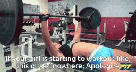 Bench Press Girl Determination GIF