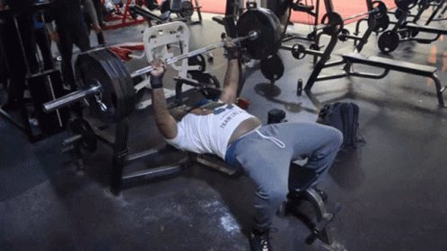 Bench Press On Gym GIF