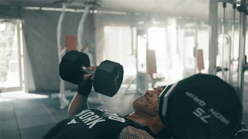 Bench Press The Rock GIF