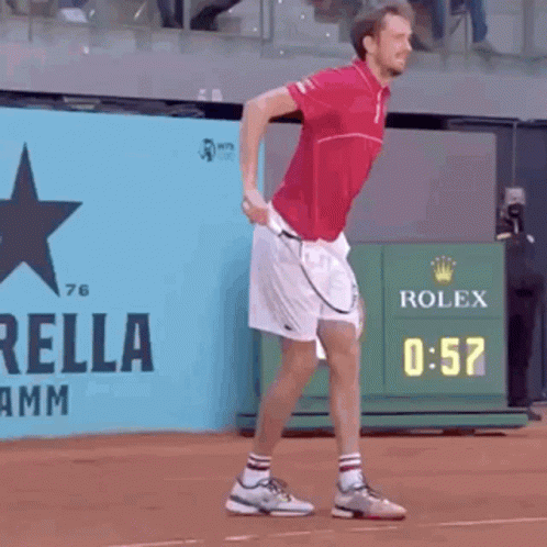 Daniil Medvedev Tennis Game Bend Over GIF
