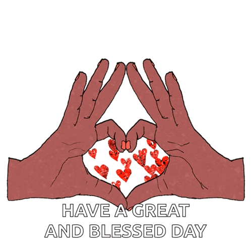 Bendecido Dia Finger Heart Animation GIF