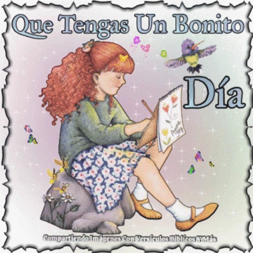 Bendecido Dia Girl Writing Notes GIF