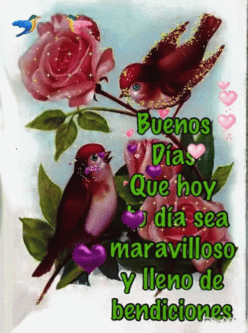 Bendecido Dia Glistening Love Birds GIF