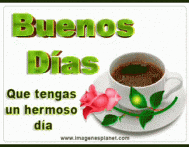 Bendecido Dia Shimmering Coffee Cup GIF