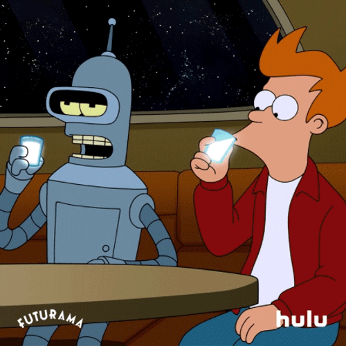 Bender And Philip Drinking Futurama GIF