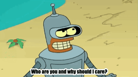 Bender from Futurama Asking Who Are You