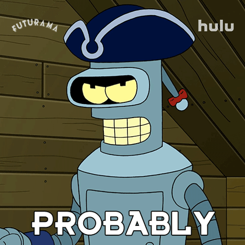 Bender from Futurama Wearing Pirate Hat