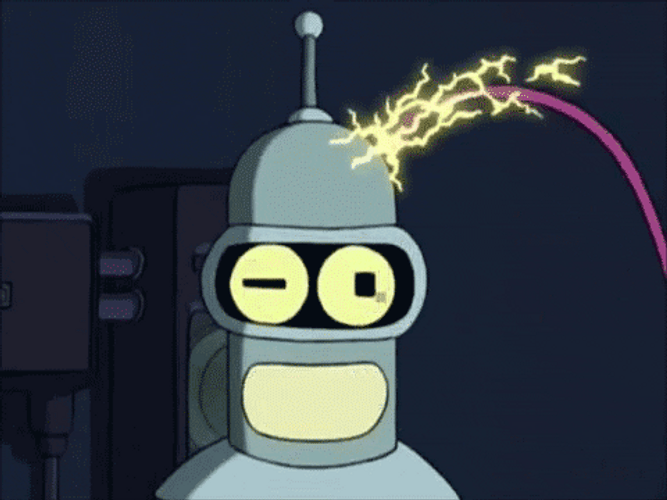 Bender Futurama Electrocuted GIF