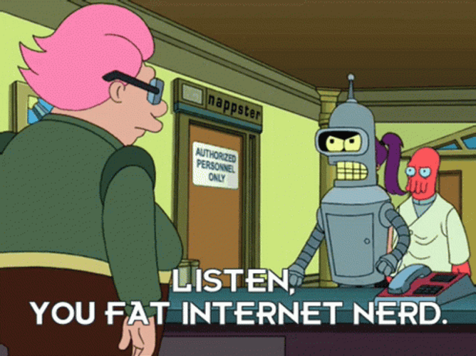 Bender Futurama Fat Internet Nerd GIF