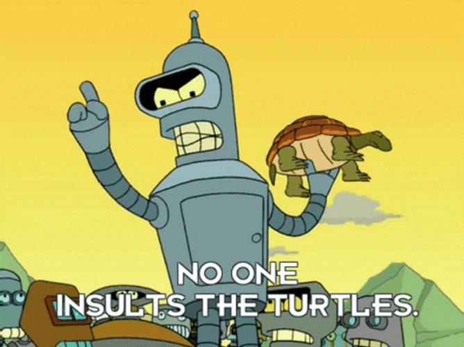 Bender Futurama Insult Turtles GIF