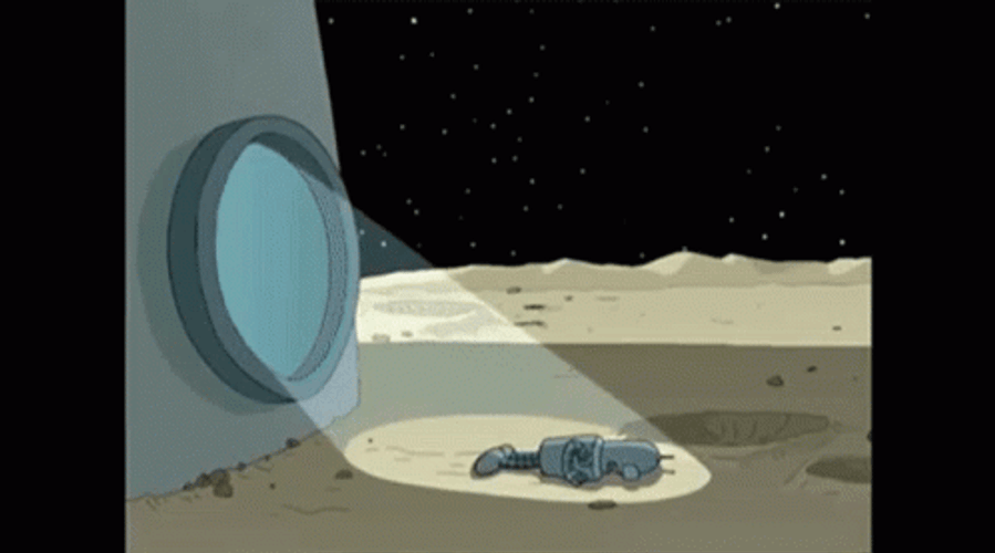 Bender Futurama Moon GIF