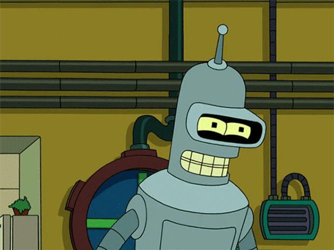 Bender Futurama Self High Five GIF