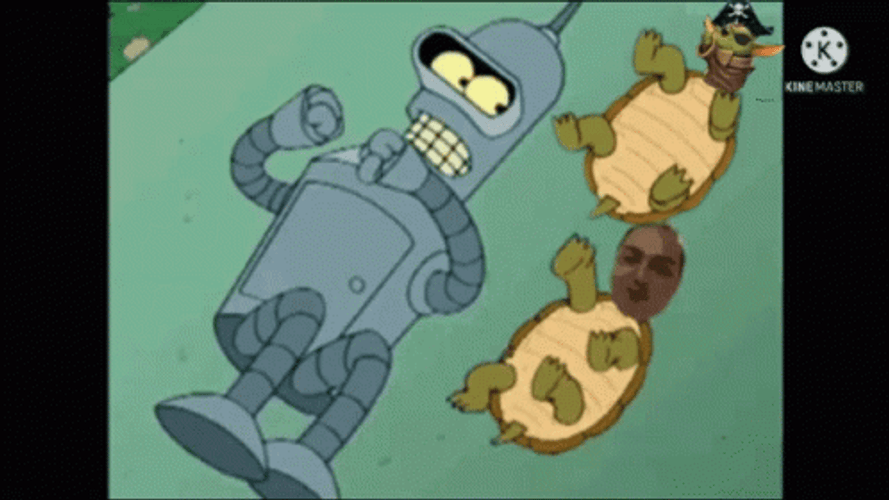 Bender Futurama Turtles Dancing GIF
