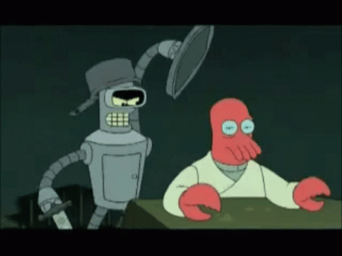 Bender Hit Zoidberg Futurama GIF