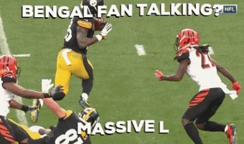 Bengals Football Player In White Jersey And Black Helmet GIF