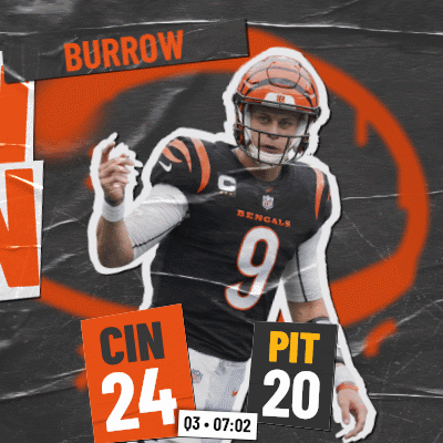 Bengals Quarterback Burrow Holding Sign Saying Pit 20