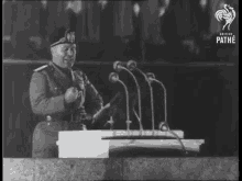 Benito Mussolini Dramatically Delivering Speech GIF