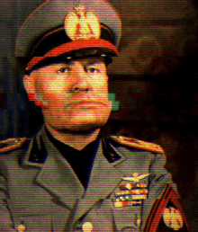 Benito Mussolini Glitching Colored Photo GIF