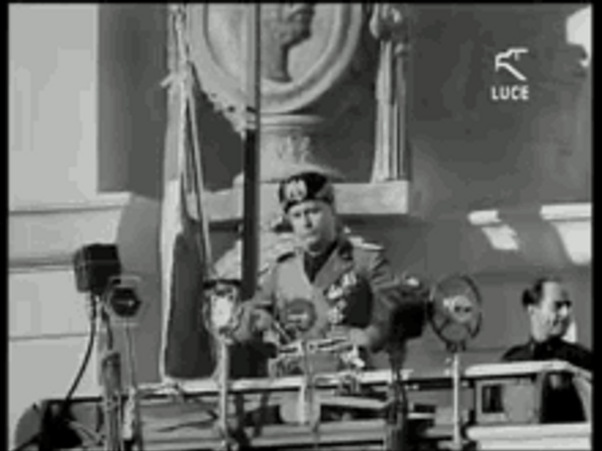 Benito Mussolini Preparing To Speak GIF