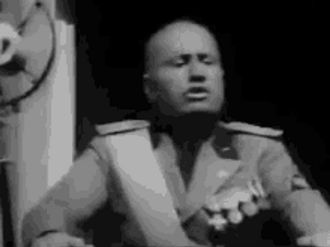 Benito Mussolini Shaking Head GIF
