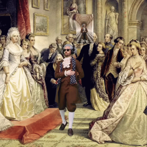 Benjamin Franklin Dancing In Party GIF