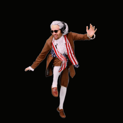 Benjamin Franklin Dancing With Bacon and Egg