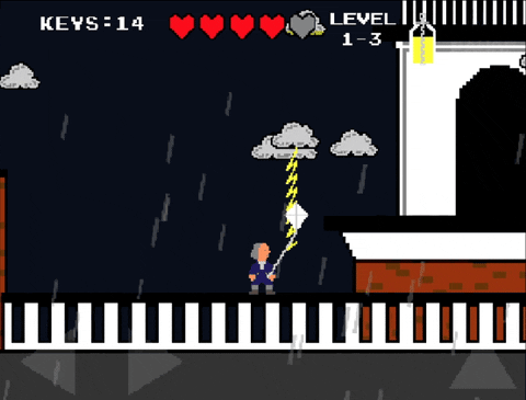 Benjamin Franklin Playing Kite Videogame GIF
