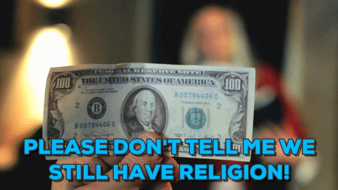 Benjamin Franklin Talks About Religion GIF