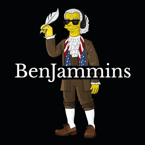 Benjamin Holding Feather And Headphones GIF