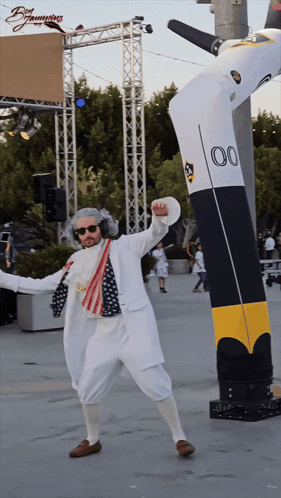 Benjamin Imitates Inflatable Tube Man Dance GIF