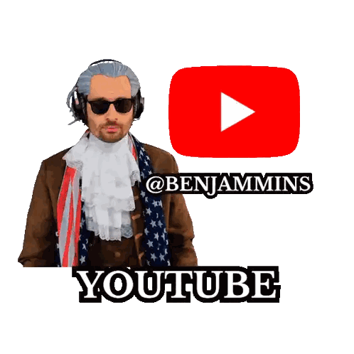 Benjamins YouTube Logo with Sunglasses Man