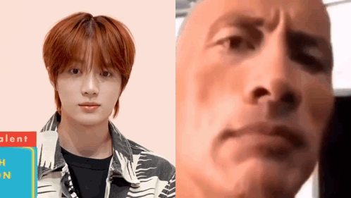 Beomgyu Copying The Rock Eyebrow Meme GIF