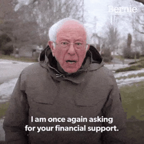 Bernie Sanders Asking For Financial Support GIF