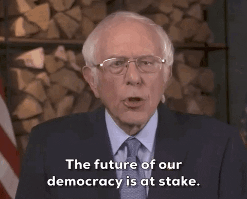 Bernie Sanders . Democracy Is At Stake GIF