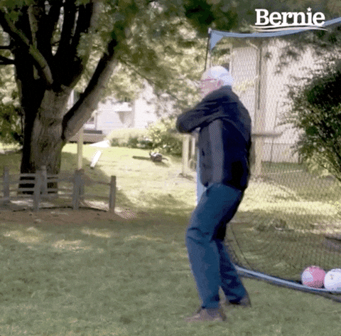 Bernie Sanders . Playing Baseball GIF