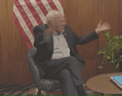 Bernie Sanders . Striking Table With Fist GIF
