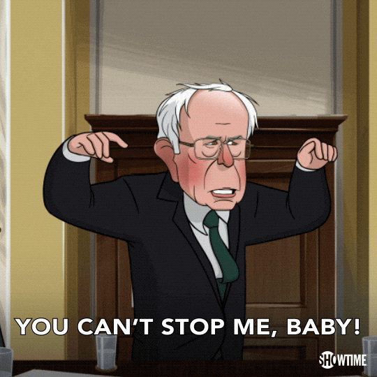 Bernie Sanders . You Cant Stop Me Baby GIF