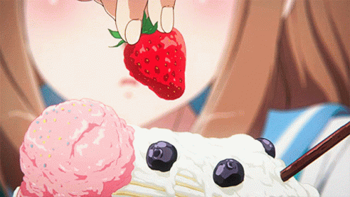 Berries And Cream In Cake Sound Euphonium Anime GIF