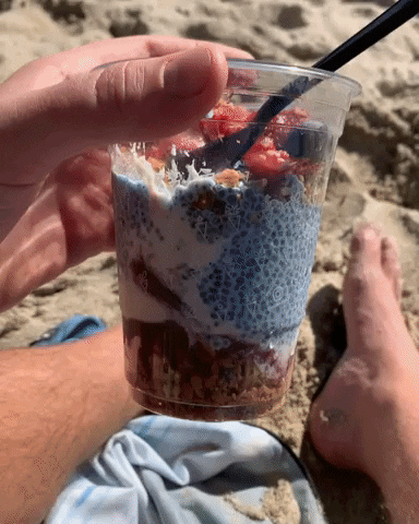 Berries And Cream In Plastic Cup GIF