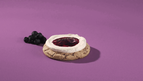 Berries And Cream On Big Cookie GIF