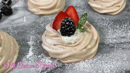 Berries And Cream With Powdered Sugar GIF