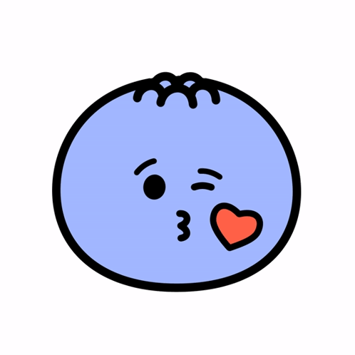 Berry Blueberry Blowing Kiss GIF