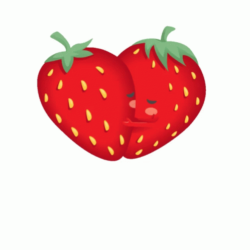 Berry Strawberry Hugging Kissing GIF