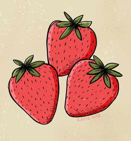Berry Three Shining Strawberries GIF