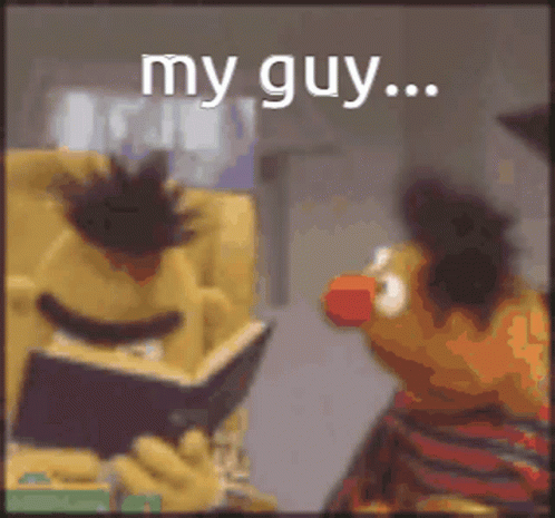 Bert and Ernie from Sesame Street Reading a Book