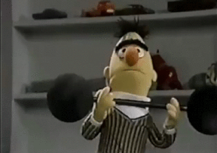 Bert Sesame Street Working Out GIF